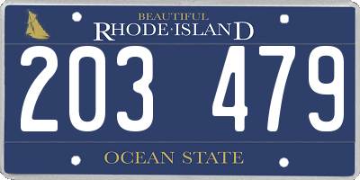 RI license plate 203479