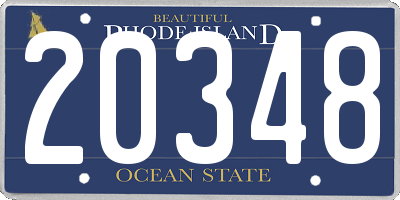 RI license plate 20348