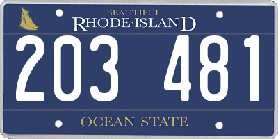RI license plate 203481