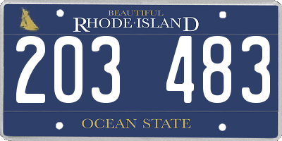 RI license plate 203483