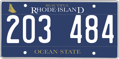 RI license plate 203484