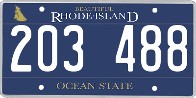 RI license plate 203488