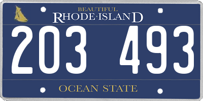RI license plate 203493