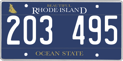 RI license plate 203495
