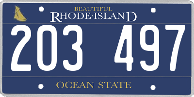 RI license plate 203497