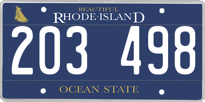 RI license plate 203498