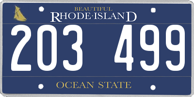 RI license plate 203499