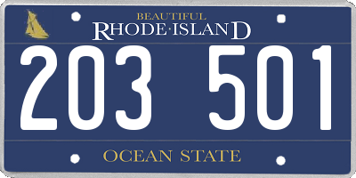 RI license plate 203501