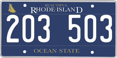 RI license plate 203503
