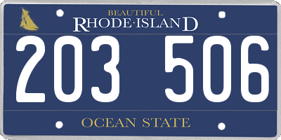 RI license plate 203506