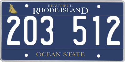 RI license plate 203512