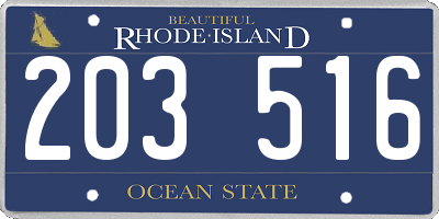 RI license plate 203516