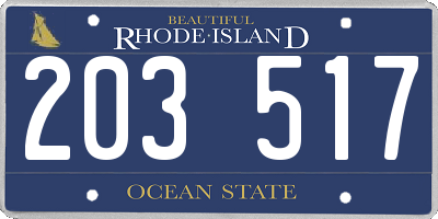 RI license plate 203517