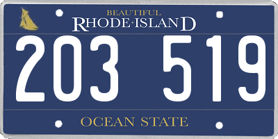 RI license plate 203519