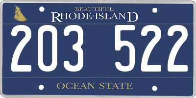 RI license plate 203522
