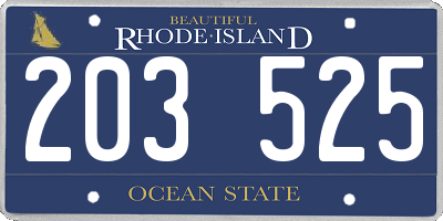 RI license plate 203525