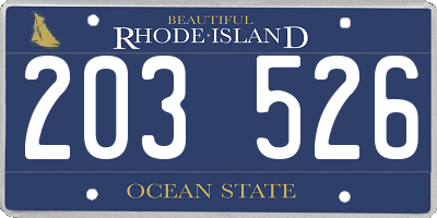 RI license plate 203526