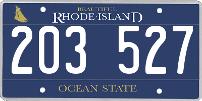 RI license plate 203527