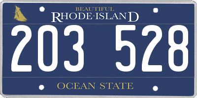 RI license plate 203528