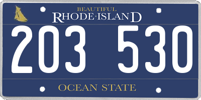 RI license plate 203530
