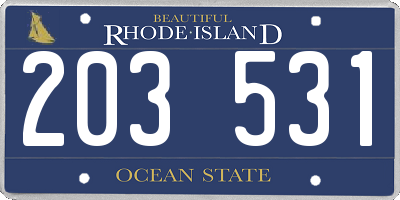 RI license plate 203531