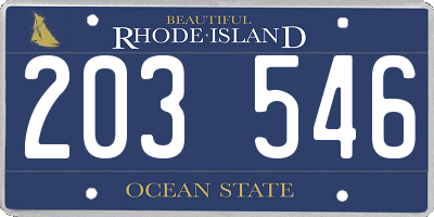 RI license plate 203546