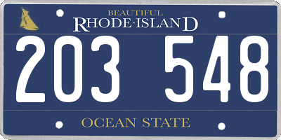 RI license plate 203548