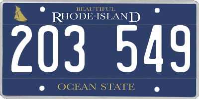 RI license plate 203549