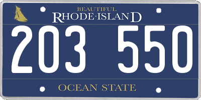 RI license plate 203550