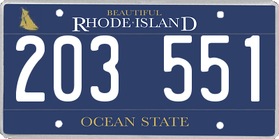 RI license plate 203551