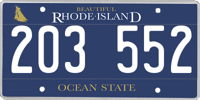 RI license plate 203552