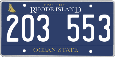 RI license plate 203553