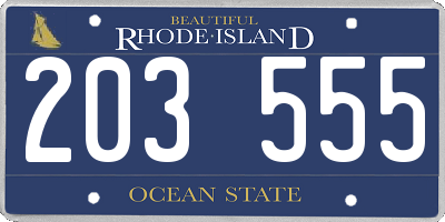 RI license plate 203555