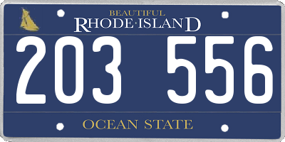 RI license plate 203556