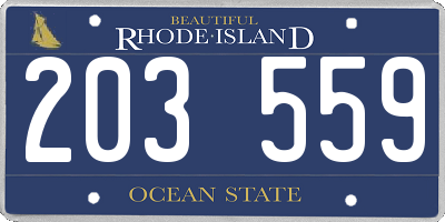 RI license plate 203559