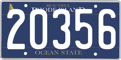 RI license plate 20356