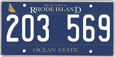 RI license plate 203569