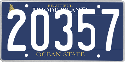 RI license plate 20357