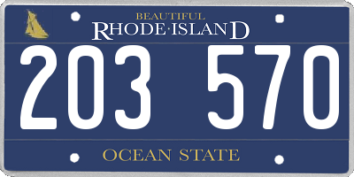 RI license plate 203570