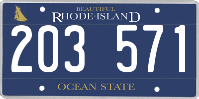 RI license plate 203571