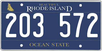 RI license plate 203572