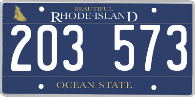 RI license plate 203573