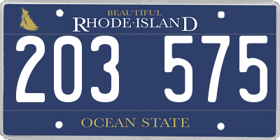 RI license plate 203575
