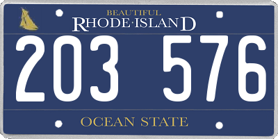 RI license plate 203576