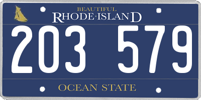 RI license plate 203579