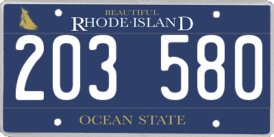 RI license plate 203580