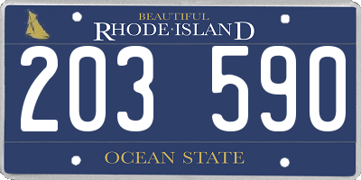 RI license plate 203590