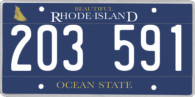 RI license plate 203591