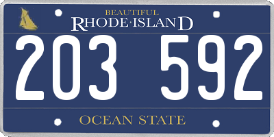 RI license plate 203592