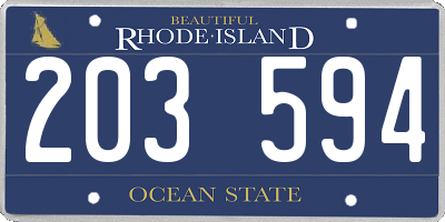 RI license plate 203594
